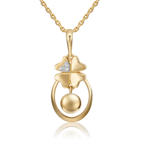 Подвеска «Клевер. Незабываемые моменты» из комбинированного золота с бриллиантами 03-3281-00-101-1121