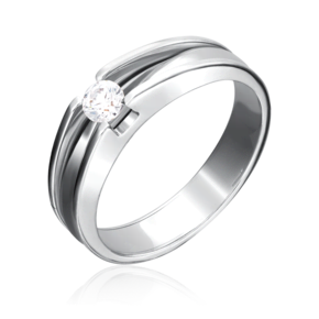 Кольцо из белого золота с бриллиантом 01-5177-00-101-1120-30