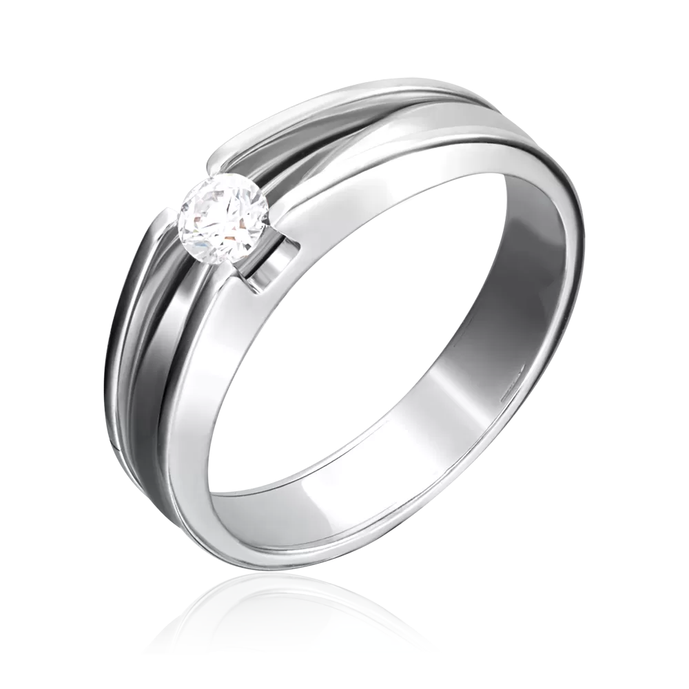 Кольцо из белого золота с бриллиантом 01-5177-00-101-1120-30