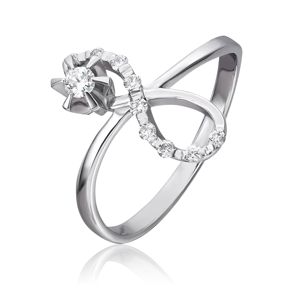 Кольцо из белого золота с бриллиантами 01-0070-00-101-1120-30