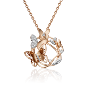 Подвеска «Бабочки» из красного золота с фианитами 03-2949-00-401-1110-48