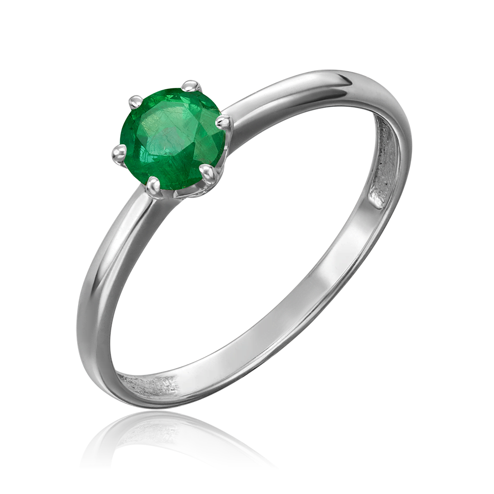 Кольцо из белого золота с изумрудом 01-0300-00-103-1120-30