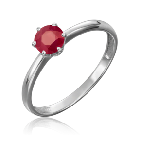 Кольцо из белого золота с рубином