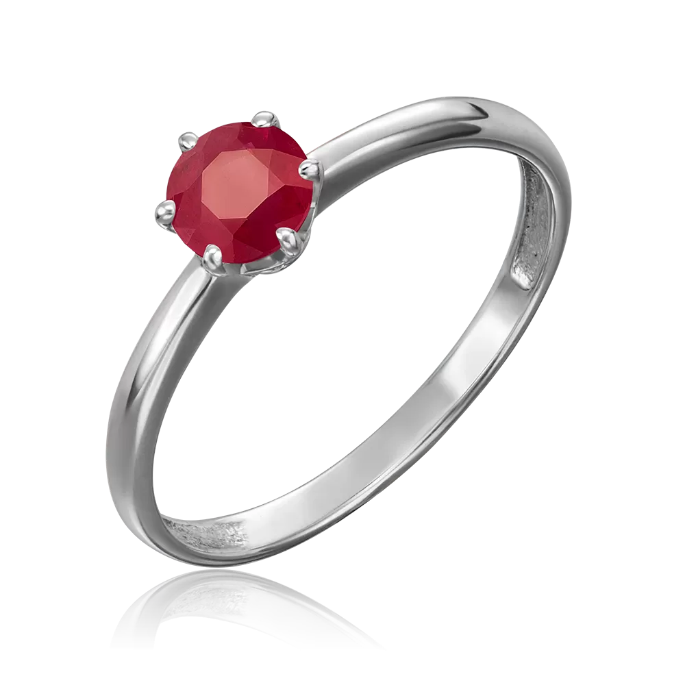 Кольцо из белого золота с рубином 01-0300-00-104-1120-30