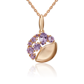 Подвеска из красного золота с аметистами 03-3563-00-203-1110