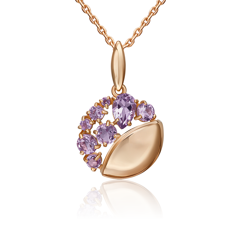 Подвеска из красного золота с аметистами 03-3563-00-203-1110