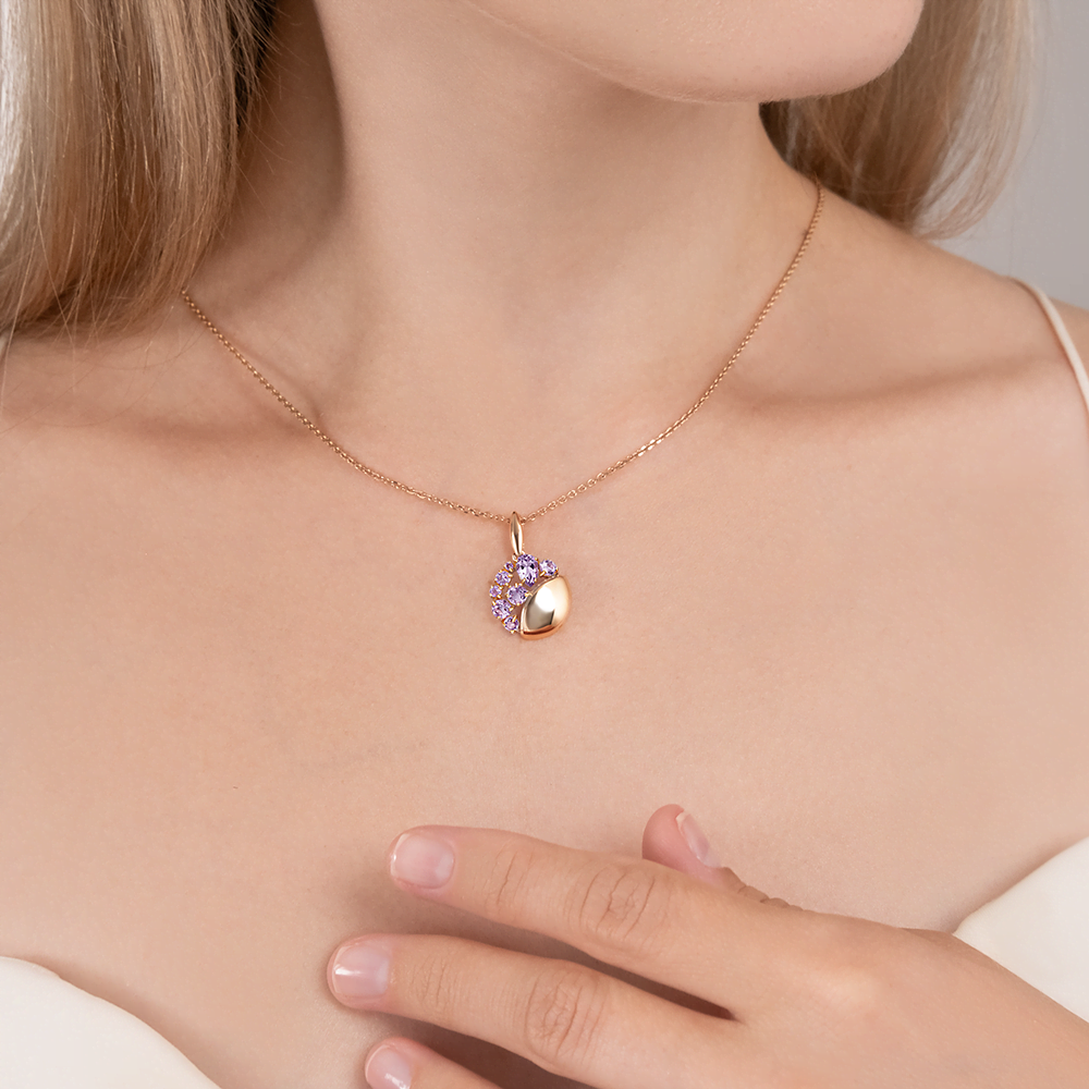 Подвеска из красного золота с аметистами 03-3563-00-203-1110