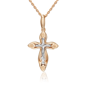 Православный крест из комбинированного золота 03-3553-00-000-1111