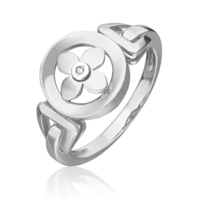 Кольцо из белого золота с бриллиантом