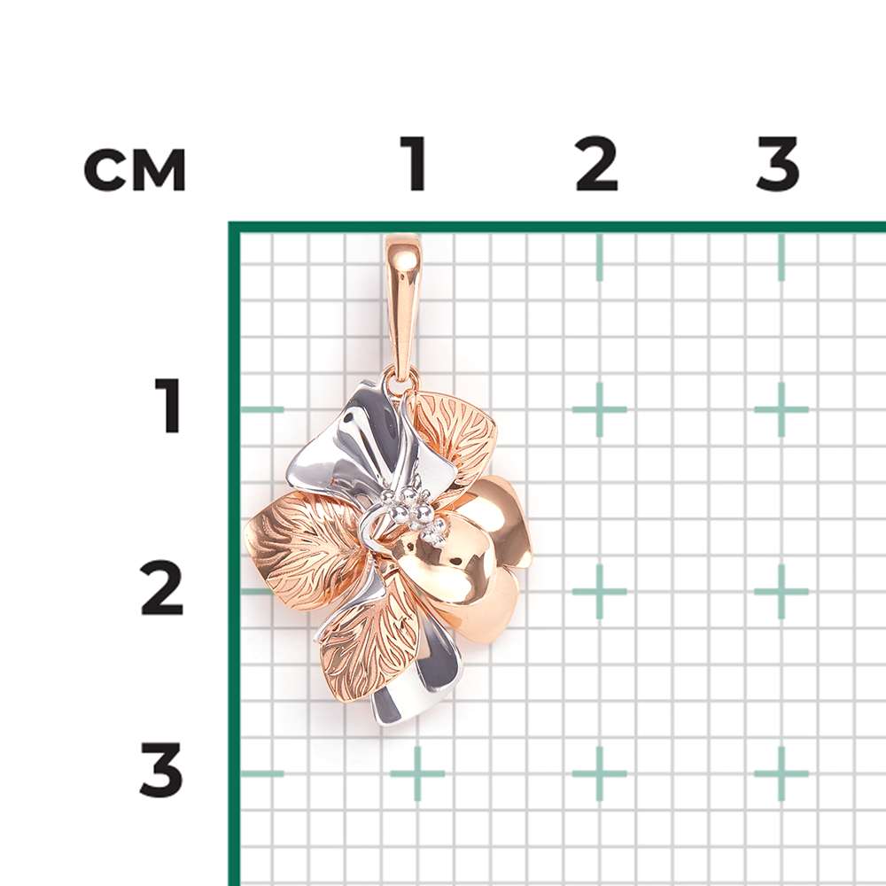Подвеска «Китайская роза» из красного золота 03-2834-00-000-1110-48