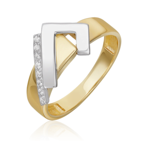 Кольцо из комбинированного золота с фианитами 01-5681-00-401-1121