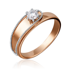Кольцо из комбинированного золота с фианитом 01-5206-00-501-1111-67
