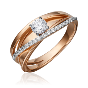 Кольцо из комбинированного золота с фианитами 01-5210-00-501-1111-67