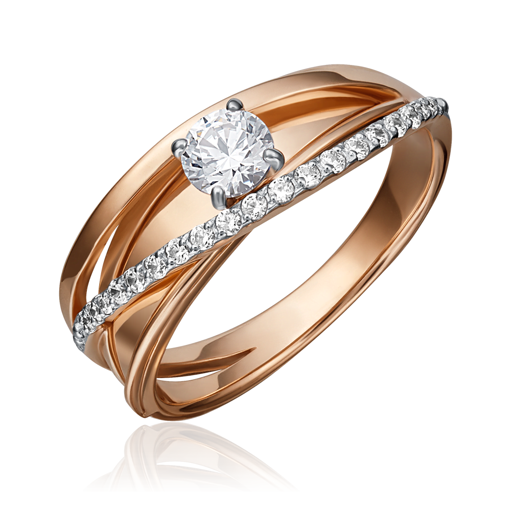 Кольцо из комбинированного золота с фианитами 01-5210-00-501-1111-67