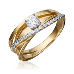 Кольцо из комбинированного золота с фианитами 01-5210-00-501-1121-67