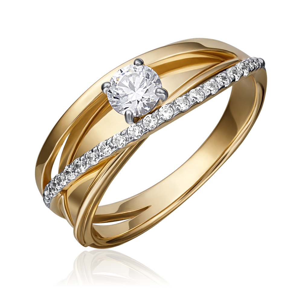 Кольцо из комбинированного золота с фианитами 01-5210-00-501-1121-67