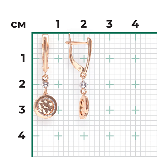 Серьги с английским замком из красного золота 02-4173-00-000-1110-65