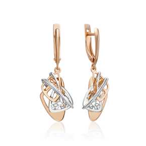 Серьги с английским замком из комбинированного золота 02-4223-00-000-1111-65