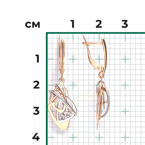 Серьги с английским замком из комбинированного золота 02-4223-00-000-1111-65
