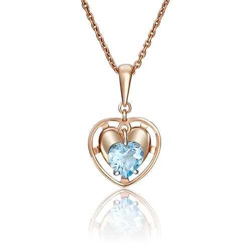 Подвеска «Сердце» из красного золота с топазом 03-2885-00-201-1110-46