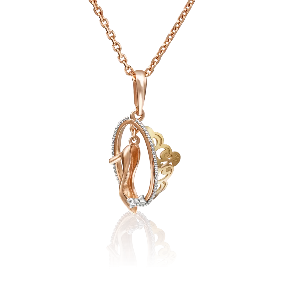 Подвеска «Королева» из комбинированного золота 03-2894-00-000-1113