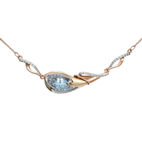 Колье из красного золота с топазами и натуральными топазами white 07-0204-00-201-1110-46