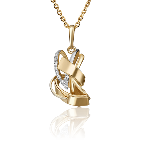 Подвеска из комбинированного золота с фианитами 03-2886-00-401-1121-65