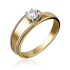 Кольцо из комбинированного золота с фианитом 01-5206-00-501-1121-67