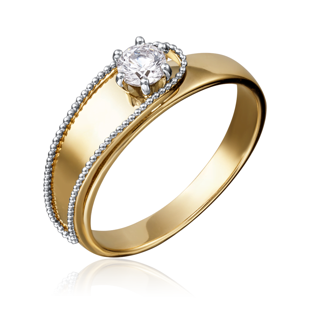 Кольцо из комбинированного золота с фианитом 01-5206-00-501-1121-67