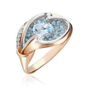 Кольцо из красного золота с топазами и натуральными топазами white 01-5156-00-201-1110-46