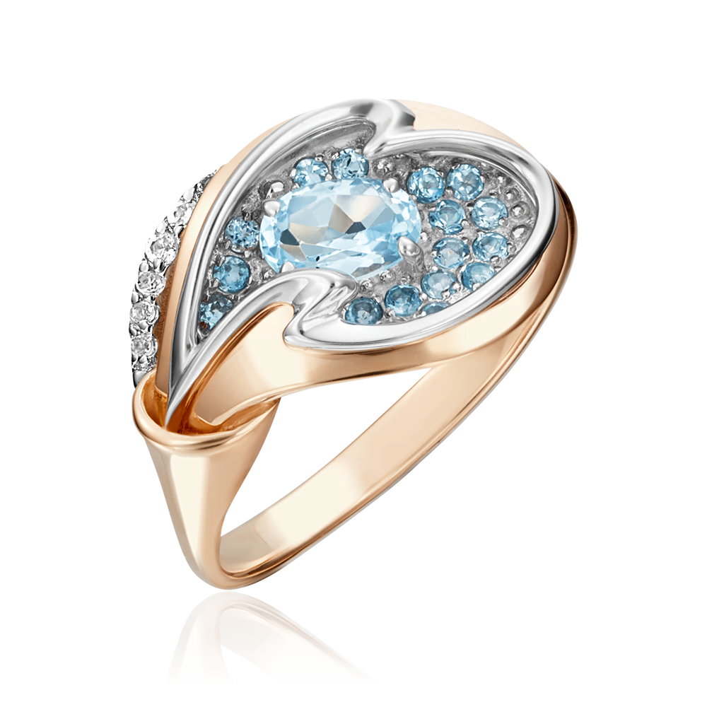 Кольцо из красного золота с топазами и натуральными топазами white 01-5156-00-201-1110-46