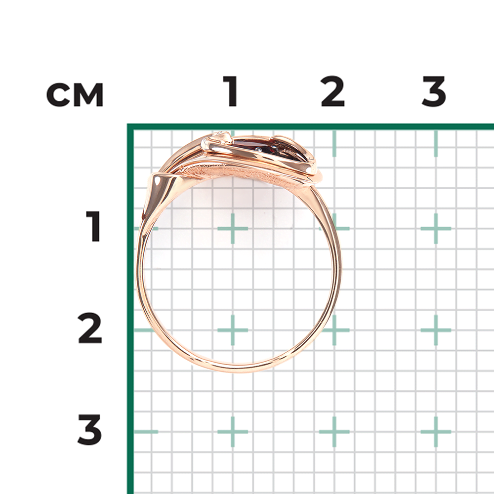 Кольцо из красного золота с гранатами и натуральными топазами white 01-5156-00-264-1110-46