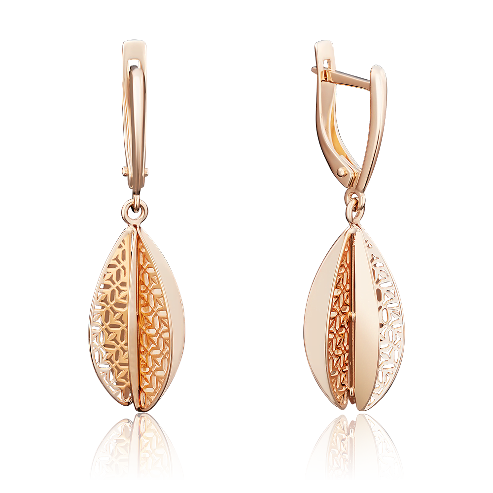 Серьги с английским замком из красного золота 02-3796-00-000-1110-48