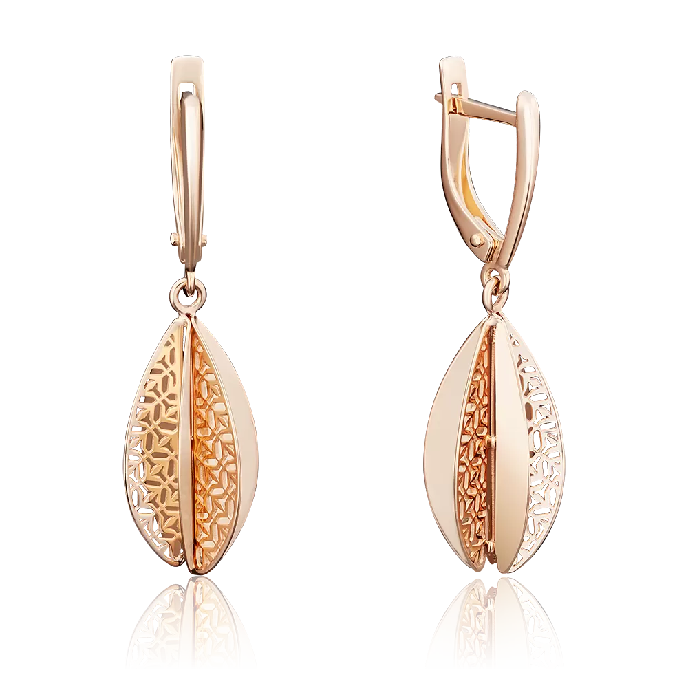 Серьги с английским замком из красного золота 02-3796-00-000-1110-48