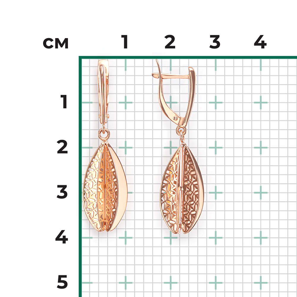 Серьги с английским замком из красного золота 02-3796-00-000-1110-48