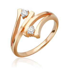 Кольцо из красного золота с бриллиантами 01-0873-00-101-1110-30