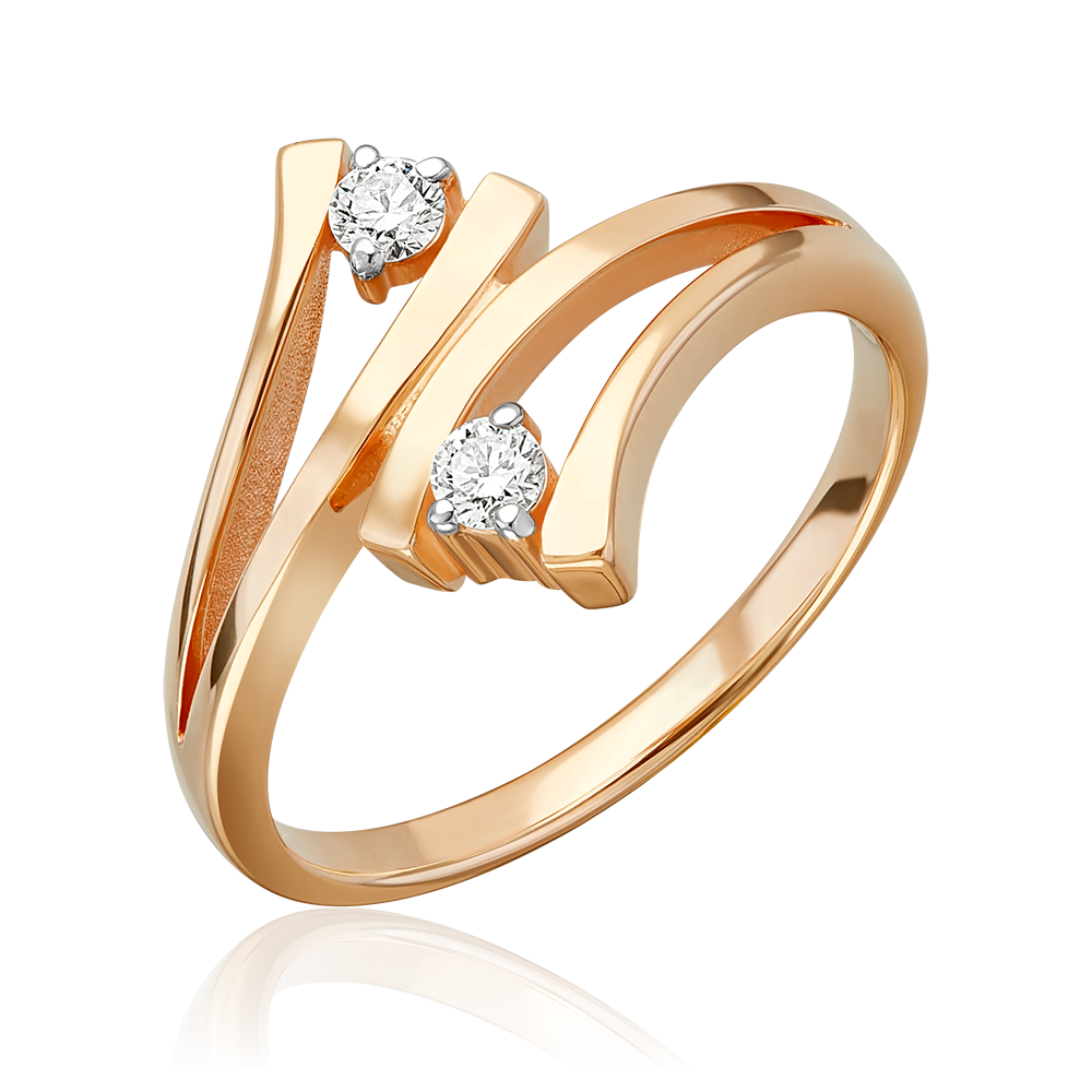 Кольцо из красного золота с бриллиантами 01-0873-00-101-1110-30