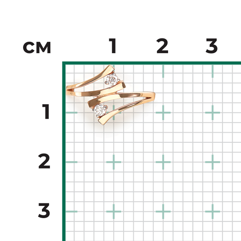 Кольцо из красного золота с бриллиантами 01-0873-00-101-1110-30