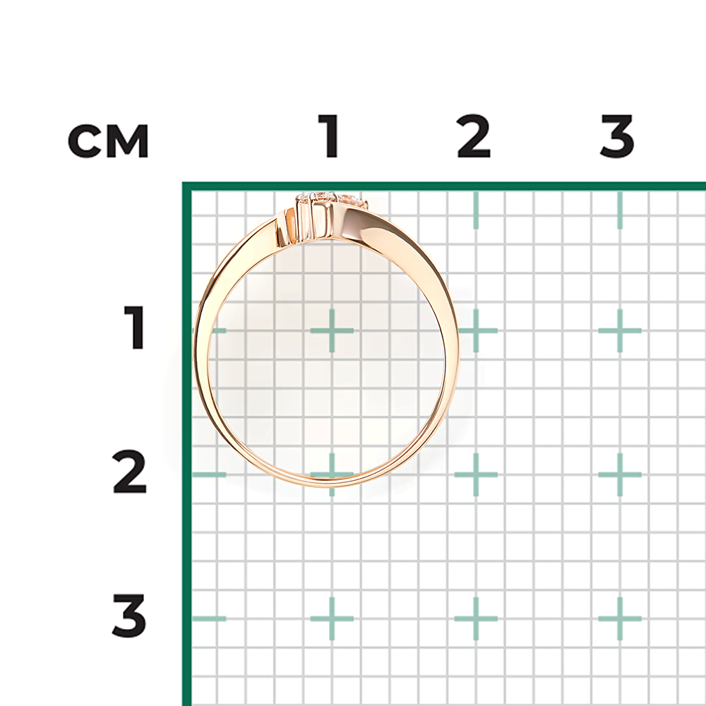 Кольцо из красного золота с бриллиантами 01-0873-00-101-1110-30