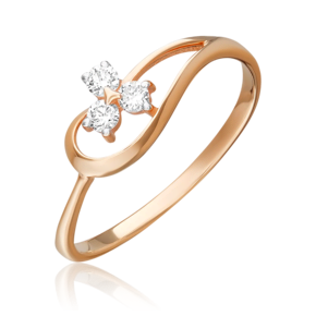 Кольцо из красного золота с бриллиантами 01-0875-00-101-1110-30