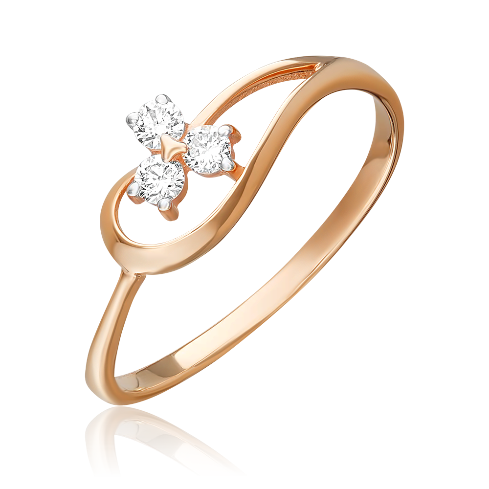 Кольцо из красного золота с бриллиантами 01-0875-00-101-1110-30