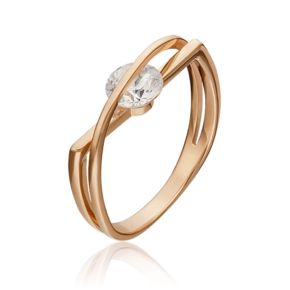 Кольцо из красного золота с фианитом 01-5395-00-401-1110