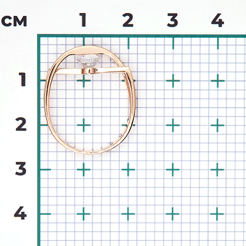 Кольцо из красного золота с фианитом 01-5395-00-401-1110