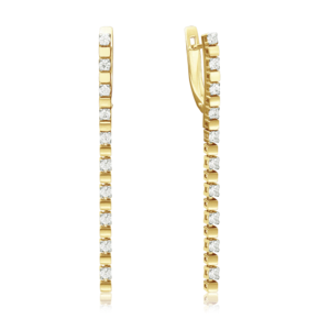 Серьги с английским замком из лимонного золота с фианитами 02-4241-00-501-1130-38