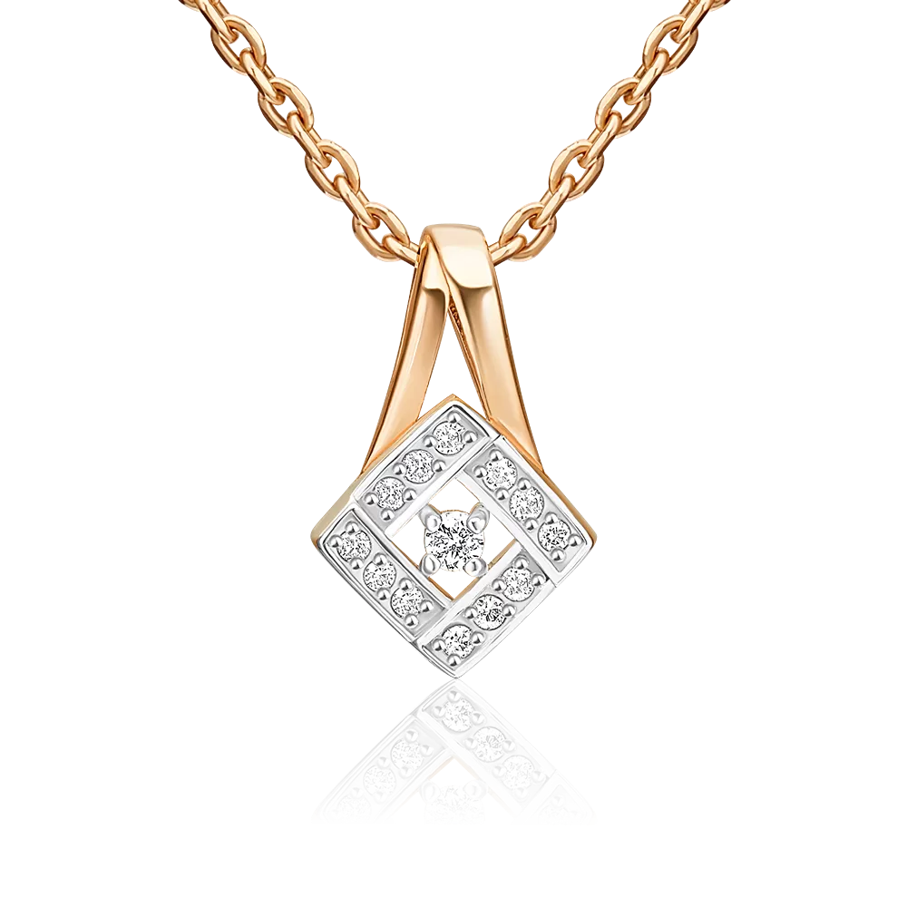 Подвеска из красного золота с бриллиантами 03-3702-00-101-1110