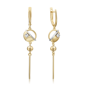 Серьги «Контрасты» из комбинированного золота с натуральным топазом white 02-4828-00-201-1121