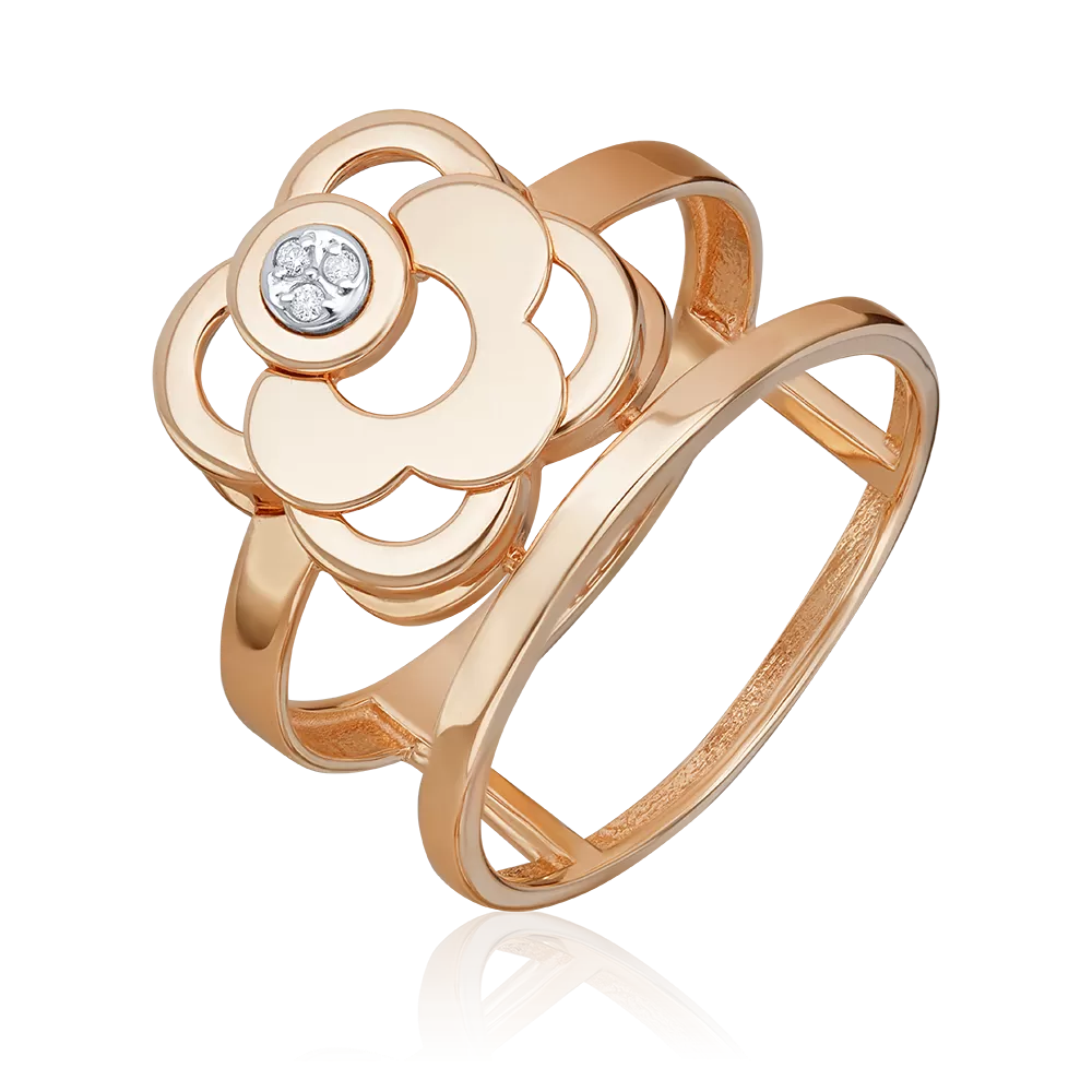 Кольцо из комбинированного золота с бриллиантами 01-5615-00-101-1111