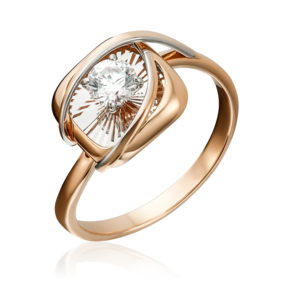 Кольцо из комбинированного золота с фианитом 01-5228-00-401-1111