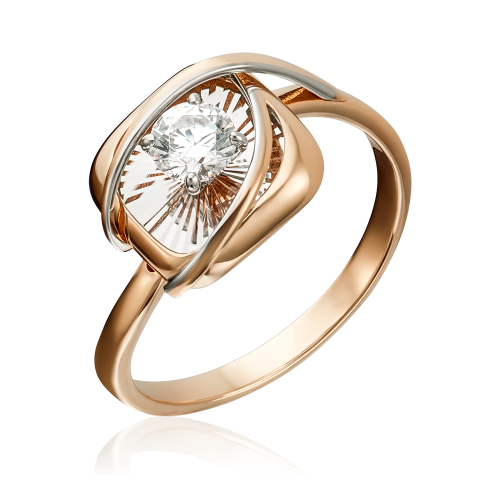 Кольцо из комбинированного золота с фианитом 01-5228-00-401-1111