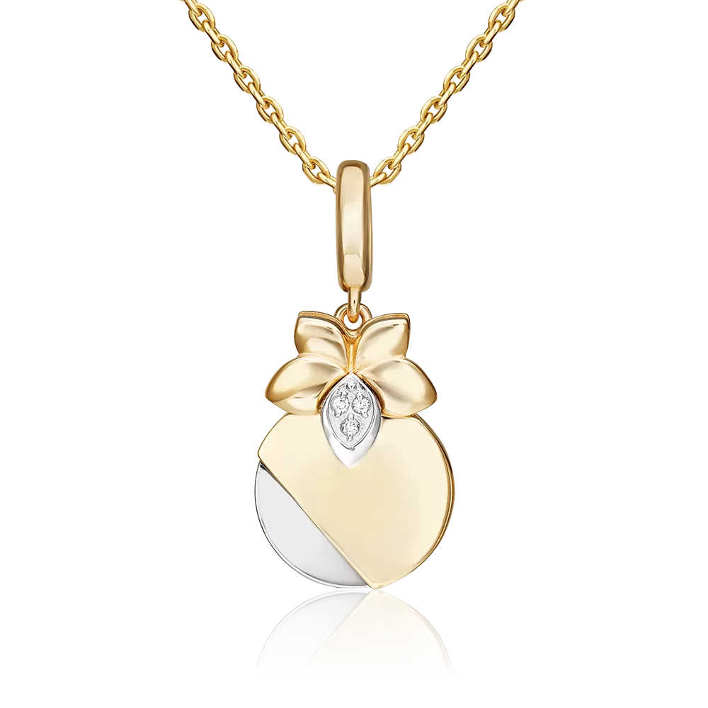 Подвеска из комбинированного золота с бриллиантами 03-3367-00-101-1121